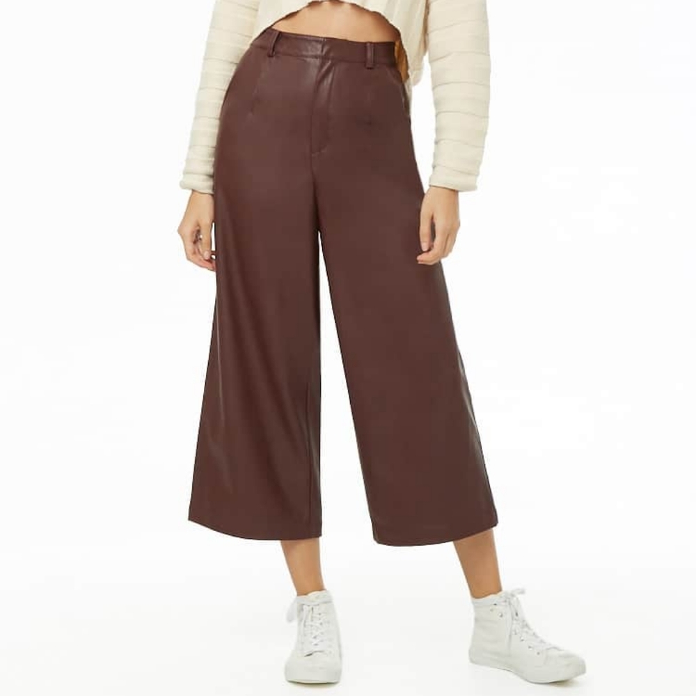 Faux leather culottes